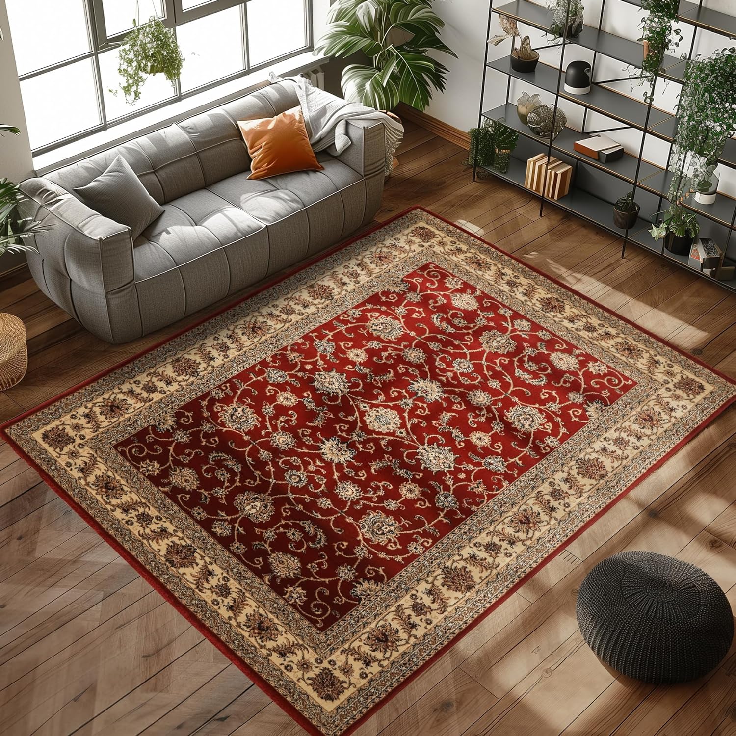 Tapis Tribal Rouge Noué à La Main - Dimensions 60x90 Cm, épaisseur 8 Mm - Neuf Avec étiquettes
