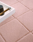 Tapis Super Doux à motif losanges en Relief - Rose poudré – STUDIO DECO