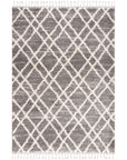 Tapis moelleux à franges tressées Berbère - Gris – STUDIO DECO