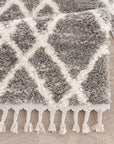 Tapis moelleux à franges tressées Berbère - Gris – STUDIO DECO
