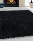 Tapis à poils longs doux - Noir – STUDIO DECO