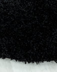 Tapis Rond à poils longs doux - Noir – STUDIO DECO