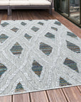 Tapis d'extérieur à relief "Legian" Gris et Vert – STUDIO DECO