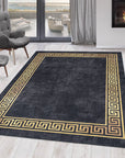 Tapis Noir et Gold lavable en machine – STUDIO DECO