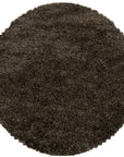 Tapis Rond à poils longs - Marron – STUDIO DECO