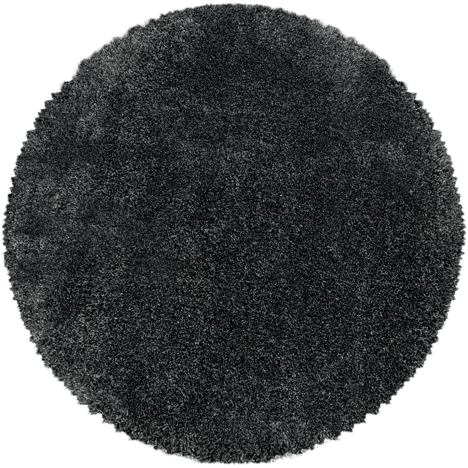 Tapis Rond Cloud Gris XL - Poils Longs Doux Pour Salon/Chambre