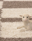 Tapis Shaggy à motifs Traits - Beige et ivoire – STUDIO DECO