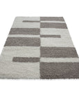 Tapis Shaggy à motifs Traits - Beige et ivoire – STUDIO DECO