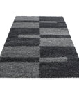 Tapis Shaggy à motifs Traits - Gris et anthracite – STUDIO DECO