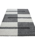Tapis Shaggy à motifs Traits - Gris clair et Ivoire – STUDIO DECO
