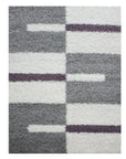 Tapis Shaggy à motifs Traits - Lila et Gris – STUDIO DECO