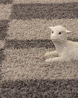 Tapis Shaggy à motifs Traits - Taupe et Beige – STUDIO DECO