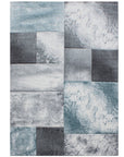 Tapis Géométrique effet vieilli - Gris et Bleu – STUDIO DECO
