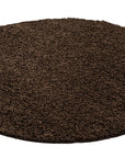 Tapis Shaggy Uni Rond - Marron – STUDIO DECO