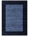 Tapis Shaggy à Bordures - Bleu – STUDIO DECO