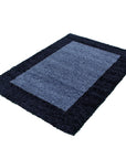 Tapis Shaggy à Bordures - Bleu – STUDIO DECO