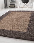 Tapis Shaggy à Bordures - Beige – STUDIO DECO