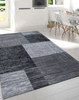 Tapis Géométrique à carreaux - Anthracite et Gris – STUDIO DECO