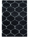 Tapis à poils longs motifs Alhambra - Noir – STUDIO DECO