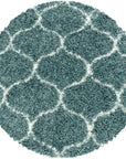 Tapis Rond à poils longs motifs Alhambra - Turquoise – STUDIO DECO
