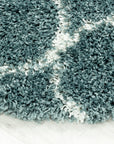 Tapis Rond à poils longs motifs Alhambra - Turquoise – STUDIO DECO