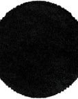 Tapis Rond à poils longs doux - Noir – STUDIO DECO