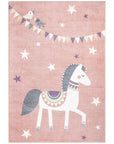 Tapis pour chambre d'enfant Cheval Rose et Blanc – STUDIO DECO