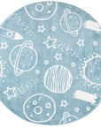 Tapis Rond pour chambre d'enfant Astronaute Bleu et Blanc – STUDIO DECO