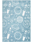 Tapis pour chambre d'enfant Astronaute Bleu et Blanc – STUDIO DECO