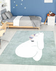 Tapis pour chambre d'enfant Vert Motif Ours Blanc – STUDIO DECO