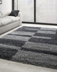 Tapis Shaggy à motifs Traits - Gris et anthracite – STUDIO DECO