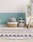 Tapis Rond pour chambre d'enfant Crème Motif Géométrique Rose – STUDIO DECO