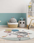 Tapis Rond pour chambre d'enfant Crème Motif Fille – STUDIO DECO