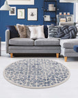 Tapis rond Scandi tressées - Bleu – STUDIO DECO