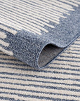 Tapis Lignes à franges tressées - Bleu – STUDIO DECO