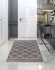 Tapis de couloir Geo à franges tressées - Gris – STUDIO DECO