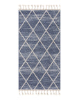 Tapis de couloir Geo à franges tressées - Bleu – STUDIO DECO