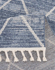 Tapis Geo à franges tressées - Bleu – STUDIO DECO