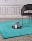 Tapis de Fourrure Velours - BleuVert – STUDIO DECO