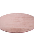 Tapis de Fourrure Rond Velours Rose Poudré – STUDIO DECO