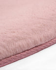 Tapis de Fourrure Rond Velours Rose Poudré – STUDIO DECO