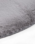 Tapis de Fourrure Rond Velours Gris – STUDIO DECO