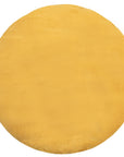 Tapis de Fourrure Rond Velours Jaune Poussin – STUDIO DECO