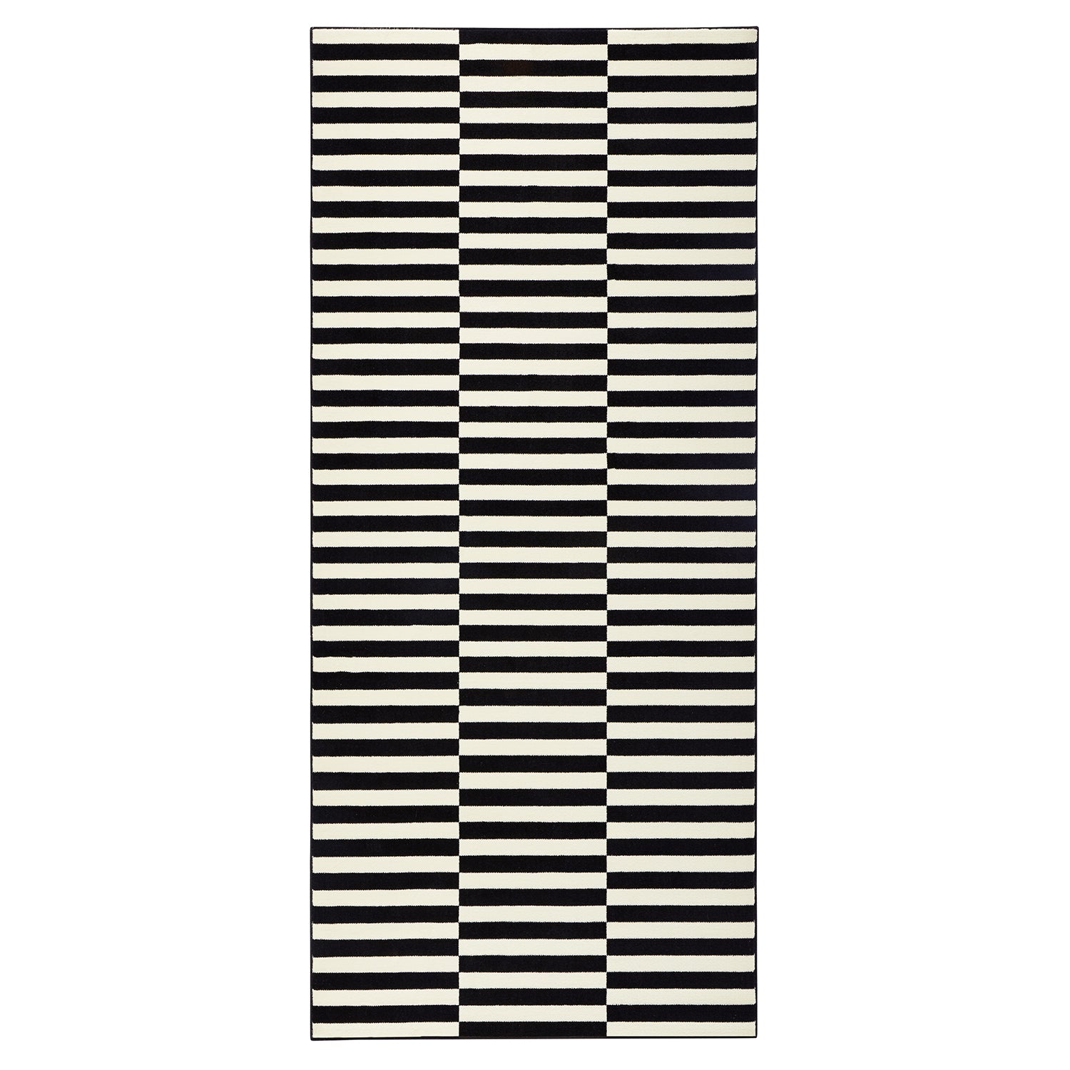 Tapis tissé plat rayé Noir et Blanc MALMÖ – STUDIO DECO