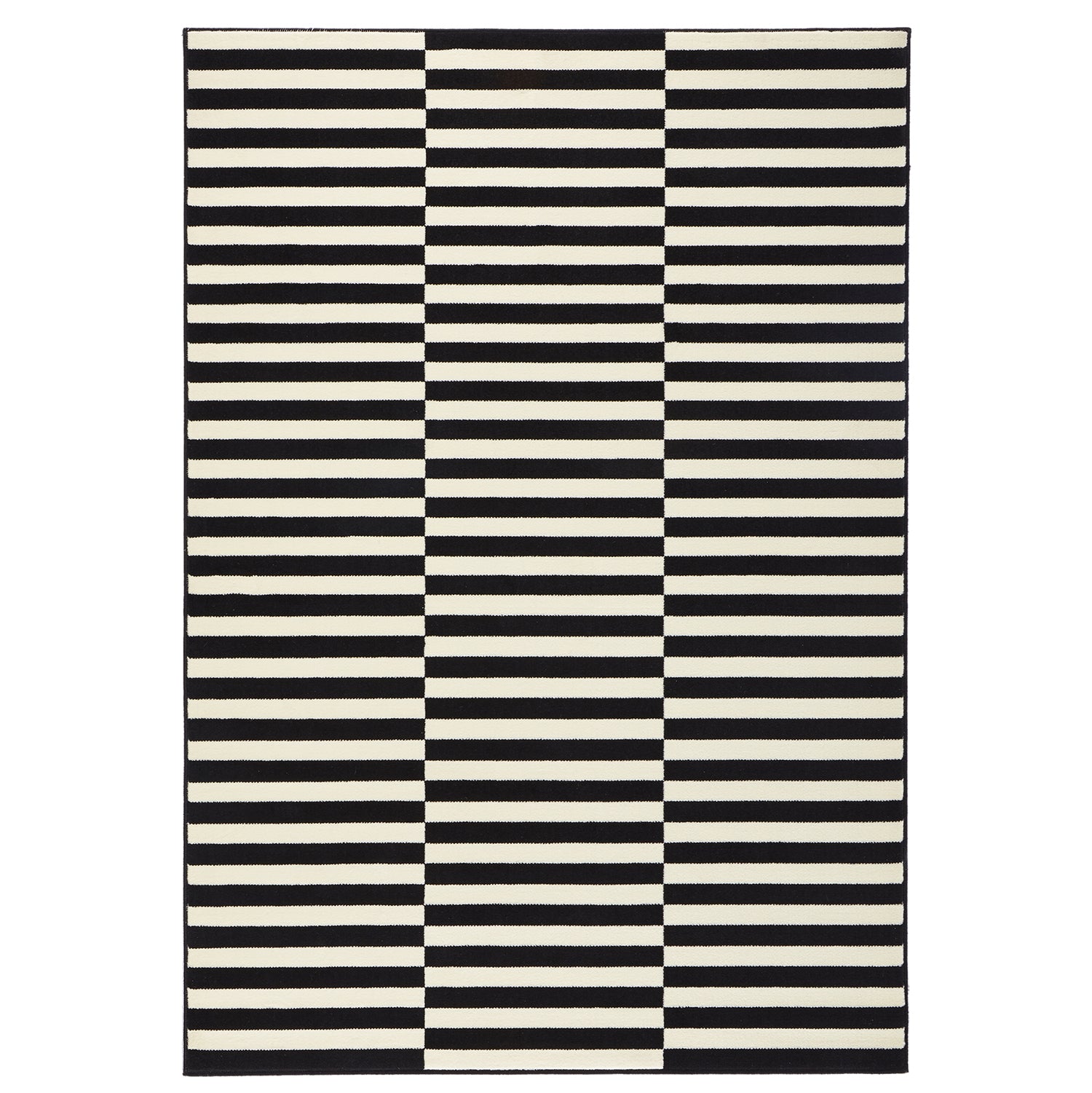 Tapis tissé plat rayé Noir et Blanc MALMÖ – STUDIO DECO