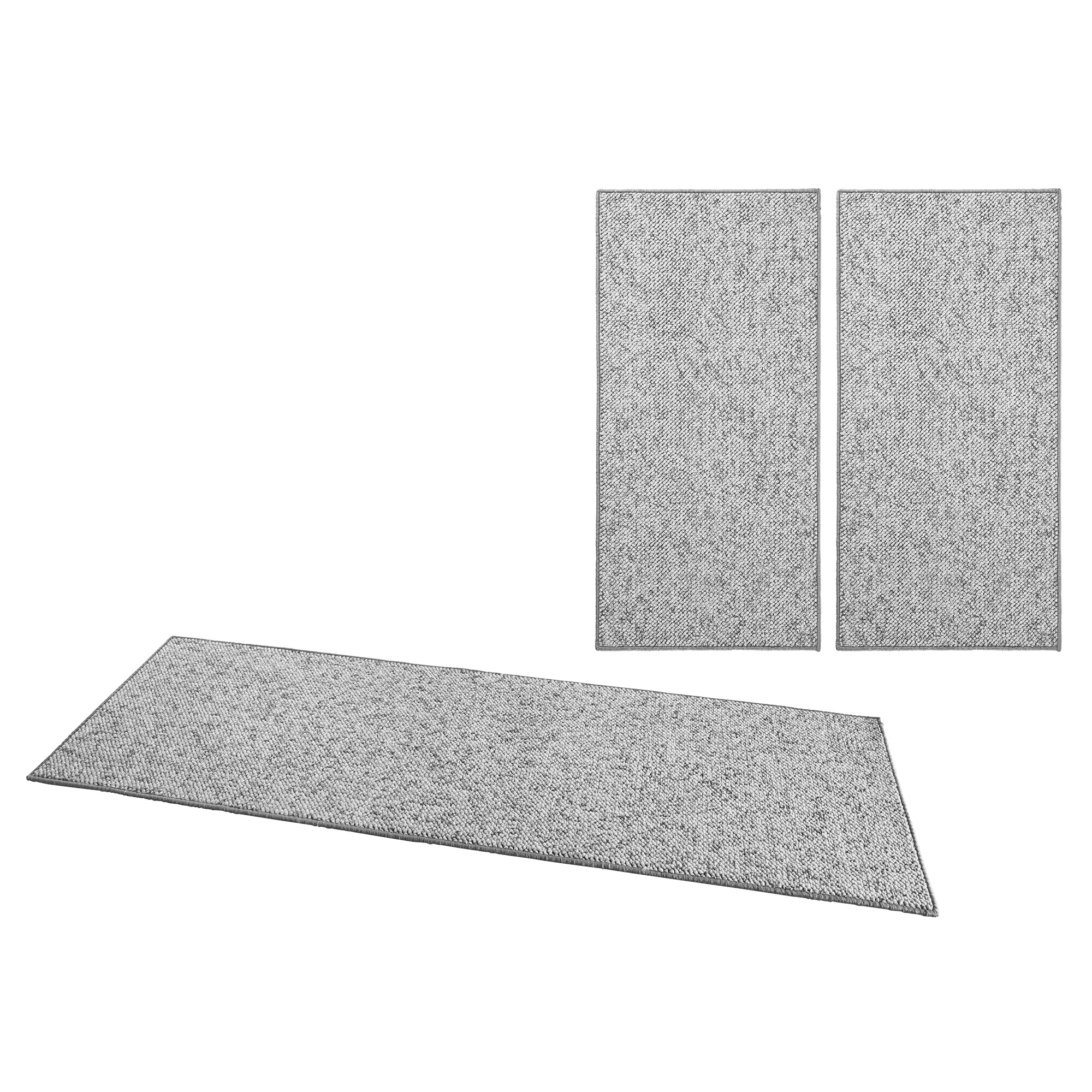PACK de 3 - Tapis de chambre bouclé tufté WOOL Gris – STUDIO DECO