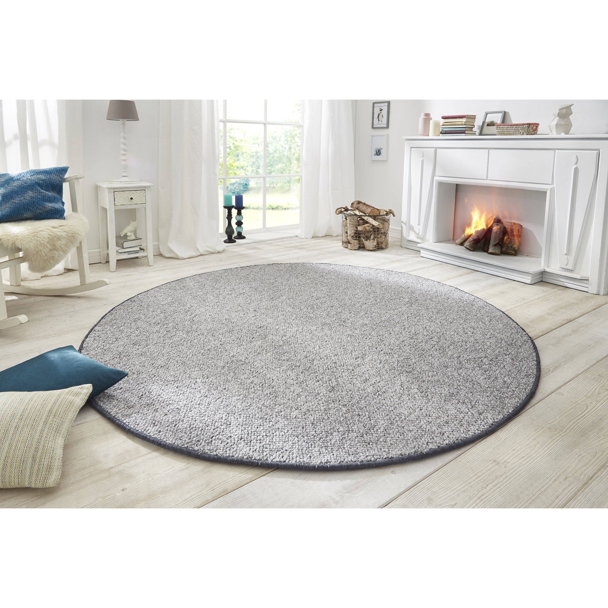 Tapis Rond bouclé tufté WOOL Gris – STUDIO DECO