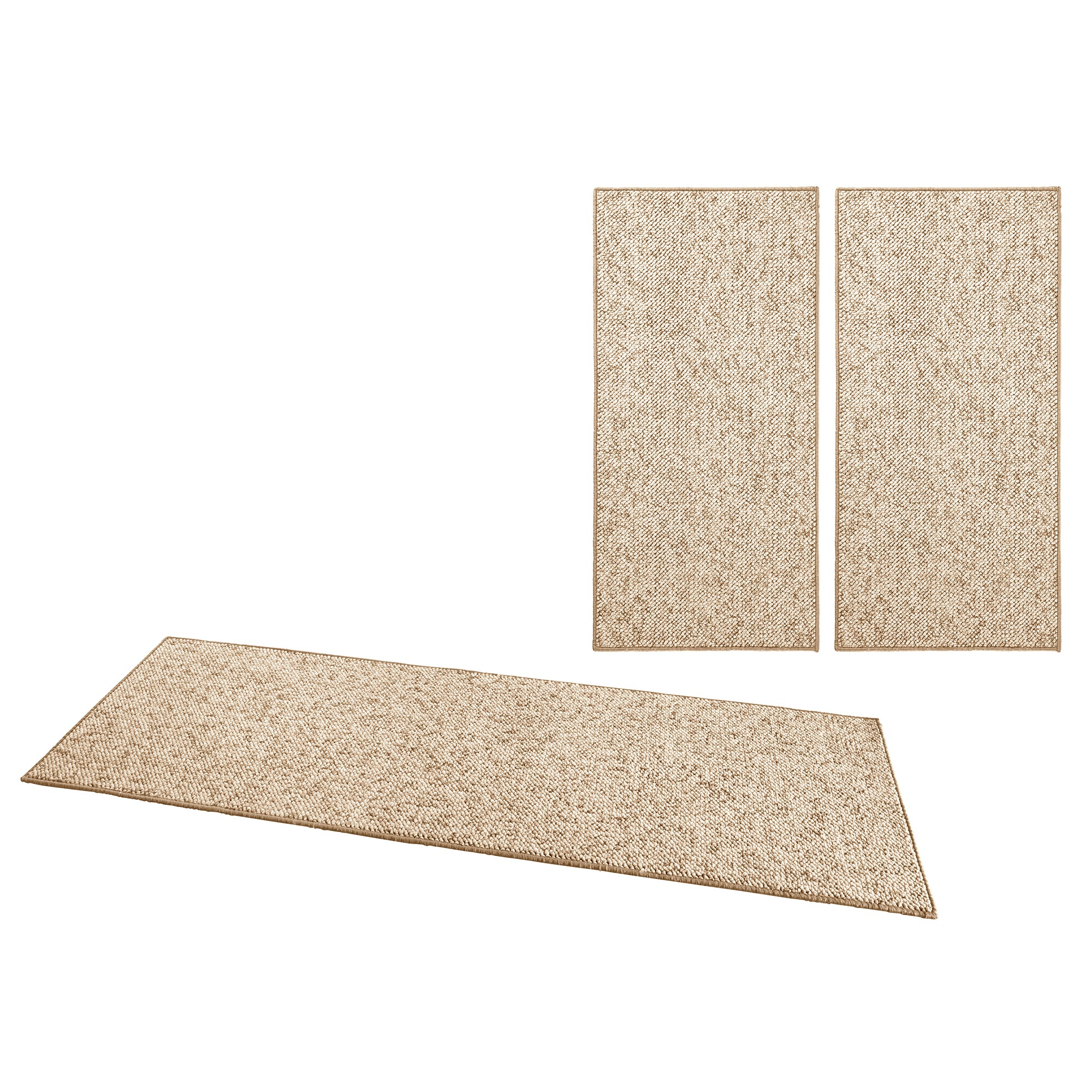 Pack de 3 Tapis de chambre bouclé tufté WOOL Beige – STUDIO DECO