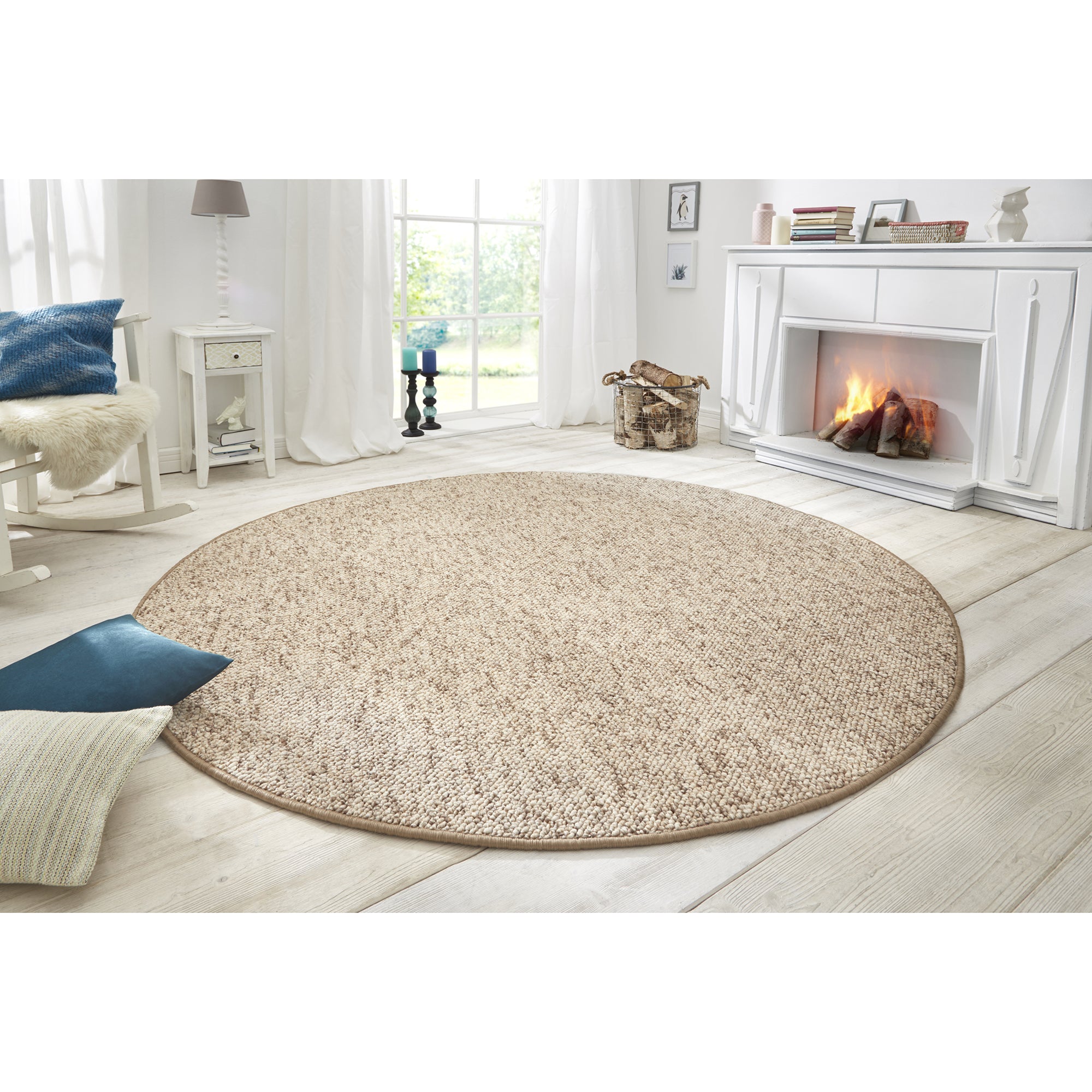 Tapis Rond bouclé tufté WOOL Beige – STUDIO DECO