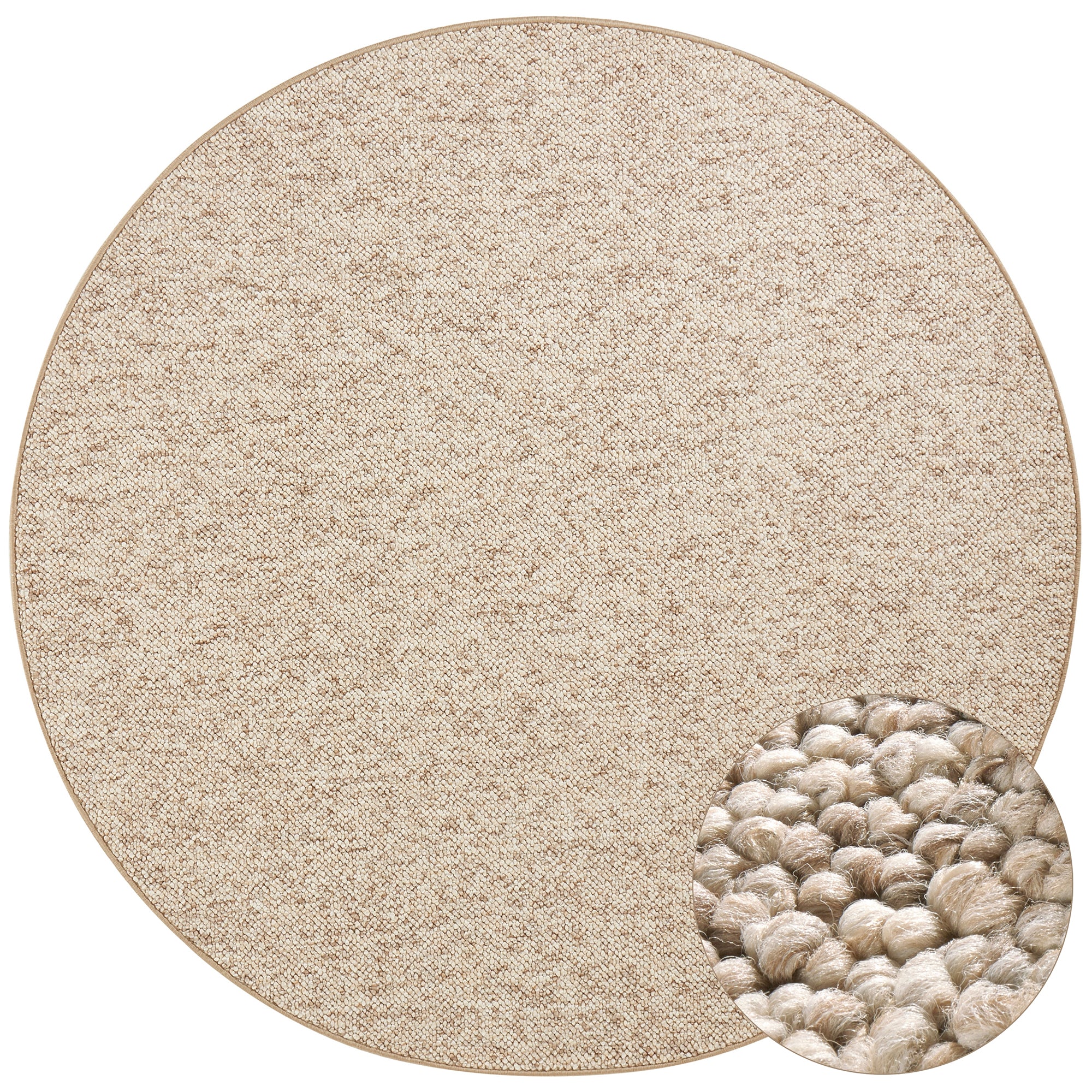 Tapis Rond bouclé tufté WOOL Beige – STUDIO DECO